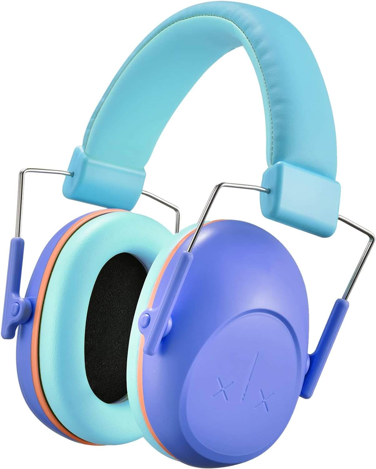 Brightly colored earmuff-style noise-canceling headset for kids, featuring soft, cushioned ear pads and an adjustable headband for comfort and protection.